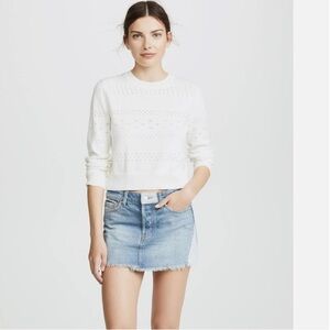 NWOT Free People Patched Up Indigo Denim Mini Skirt Size 27